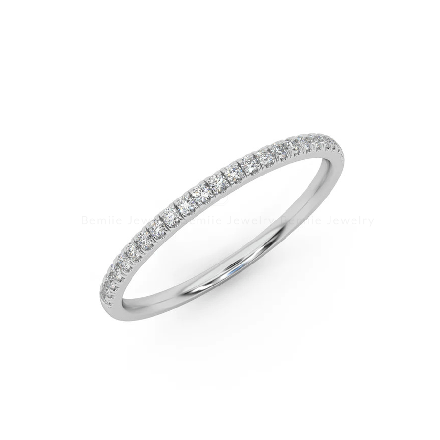 Nhẫn Nữ Kim cương Moissanite Micro-Paved Half Eternity RBJWHRS2.5HE