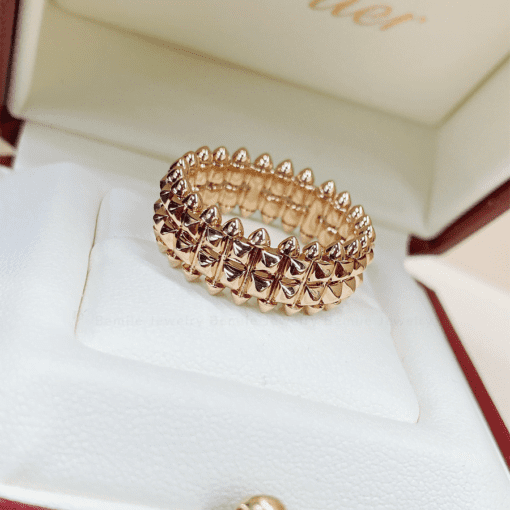 Nhẫn Nữ Bản Double-Row Model 18K Yellow Gold RBDNO001CAR - Hình ảnh 2