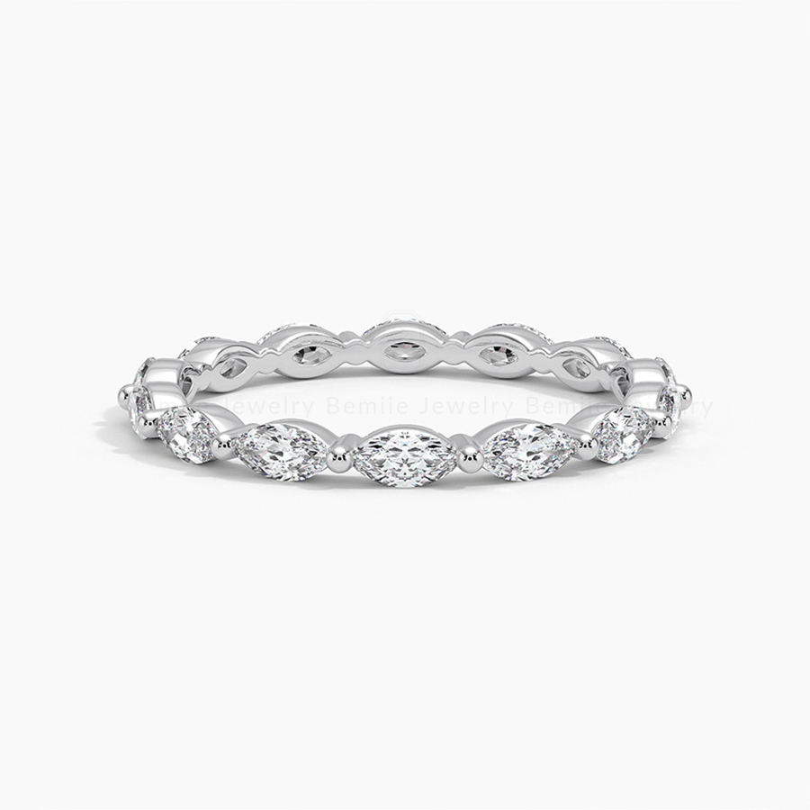 Nhẫn Nữ Kim Cương Moissanite Marquise Eternity RBJWHMQ3x6