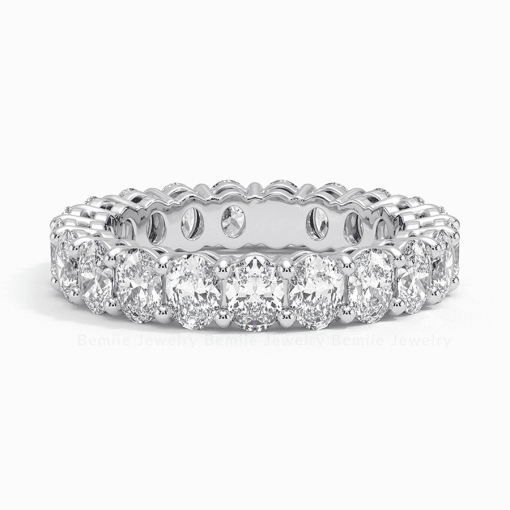 Nhẫn Nữ Kim cương Moissanite Oval Eternity Band RBRWHOV3x5FE