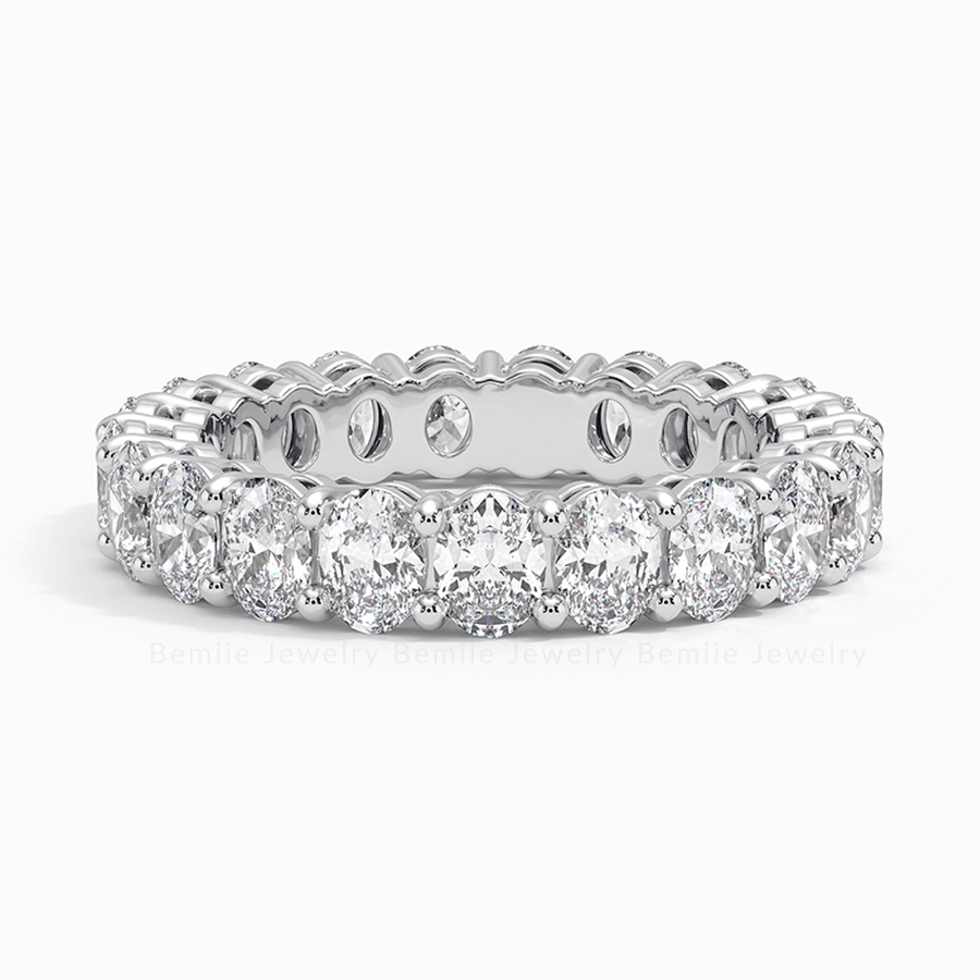 Nhẫn Nữ Kim cương Moissanite Oval Eternity Band RBRWHOV3x5FE