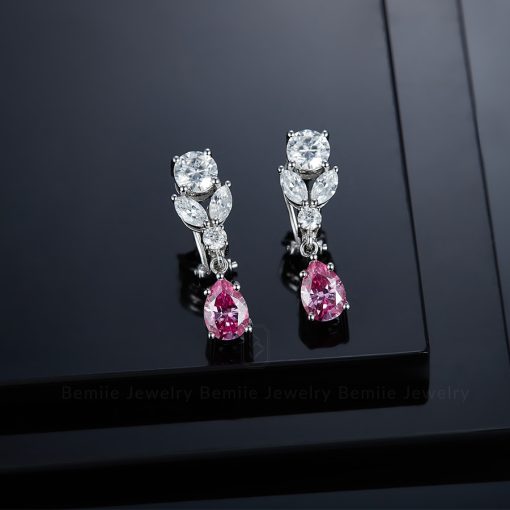 Bông Tai Kim Cương Moissanite Multi-Shape Drop Style EBJPKMIX - Hình ảnh 2