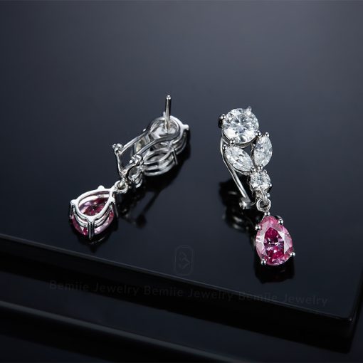 Bông Tai Kim Cương Moissanite Multi-Shape Drop Style EBJPKMIX - Hình ảnh 3