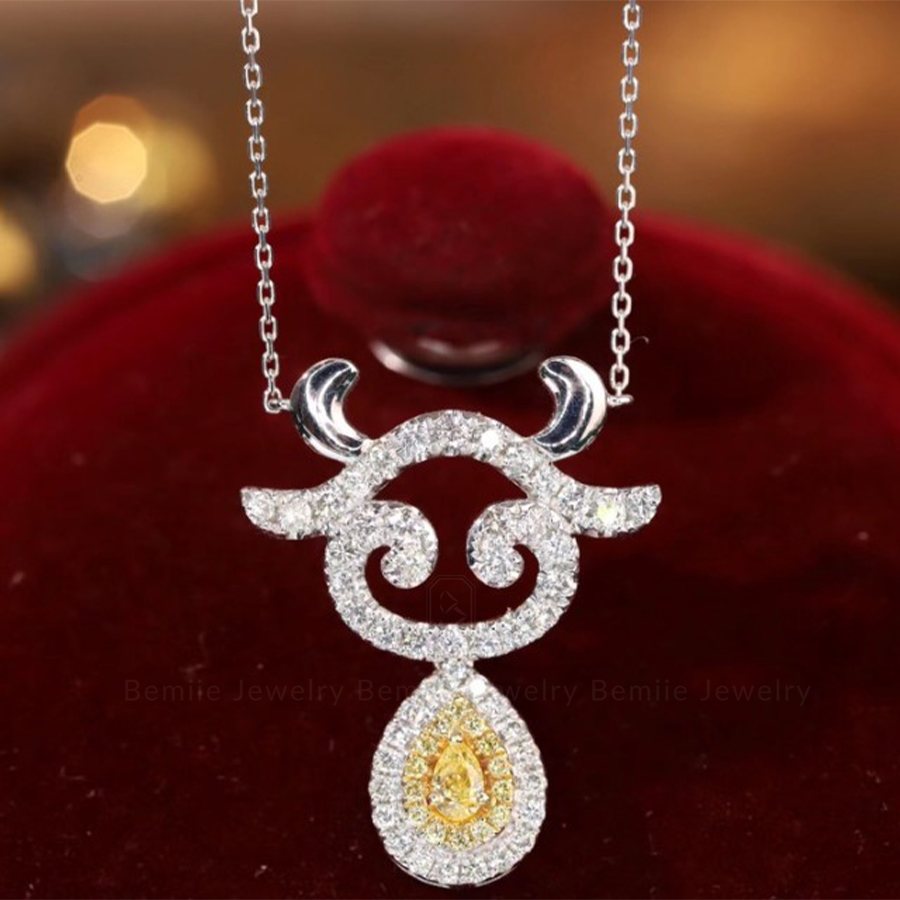 Dây Chuyền Kim Cương Tự Nhiên Tuarus Zodiac 18K NBDYEPE18K004