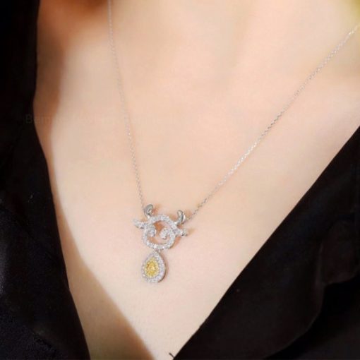 Dây Chuyền Kim Cương Tự Nhiên Tuarus Zodiac 18K NBDYEPE18K004 - Hình ảnh 4