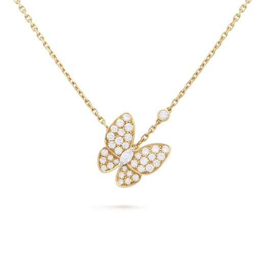 Dây Chuyền Two Butterfly Diamond Paved 18K NBDWHRS005VCA - Hình ảnh 2