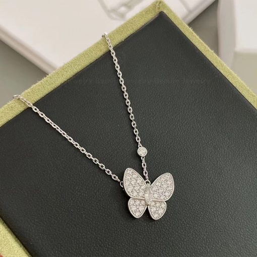 Dây Chuyền Two Butterfly Diamond Paved 18K NBDWHRS005VCA - Hình ảnh 3