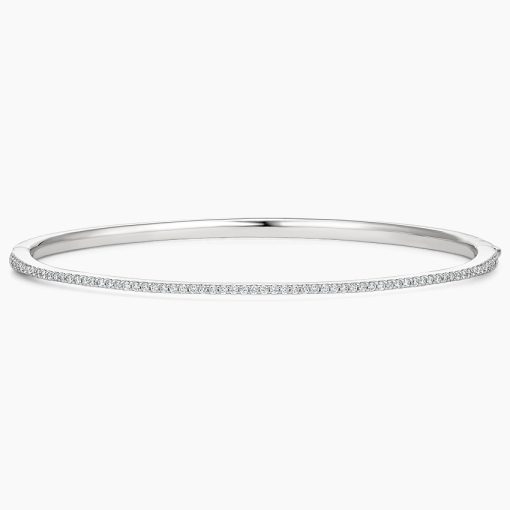 Lắc Tay Nữ Kim Cương Moissanite Half Paved Bangle BBJWHRS2.5NO - Hình ảnh 2