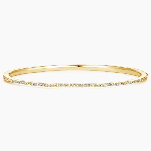 Lắc Tay Nữ Kim Cương Moissanite Half Paved Bangle BBJWHRS2.5NO - Hình ảnh 3