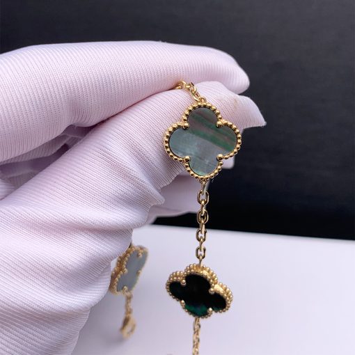 Lắc Tay Vintage Alhambra 5 Motifs 15mm 18K BBDNO002VCA