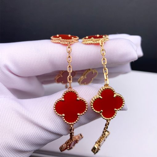 Lắc Tay Vintage Alhambra 5 Motifs 15mm 18K BBDNO002VCA