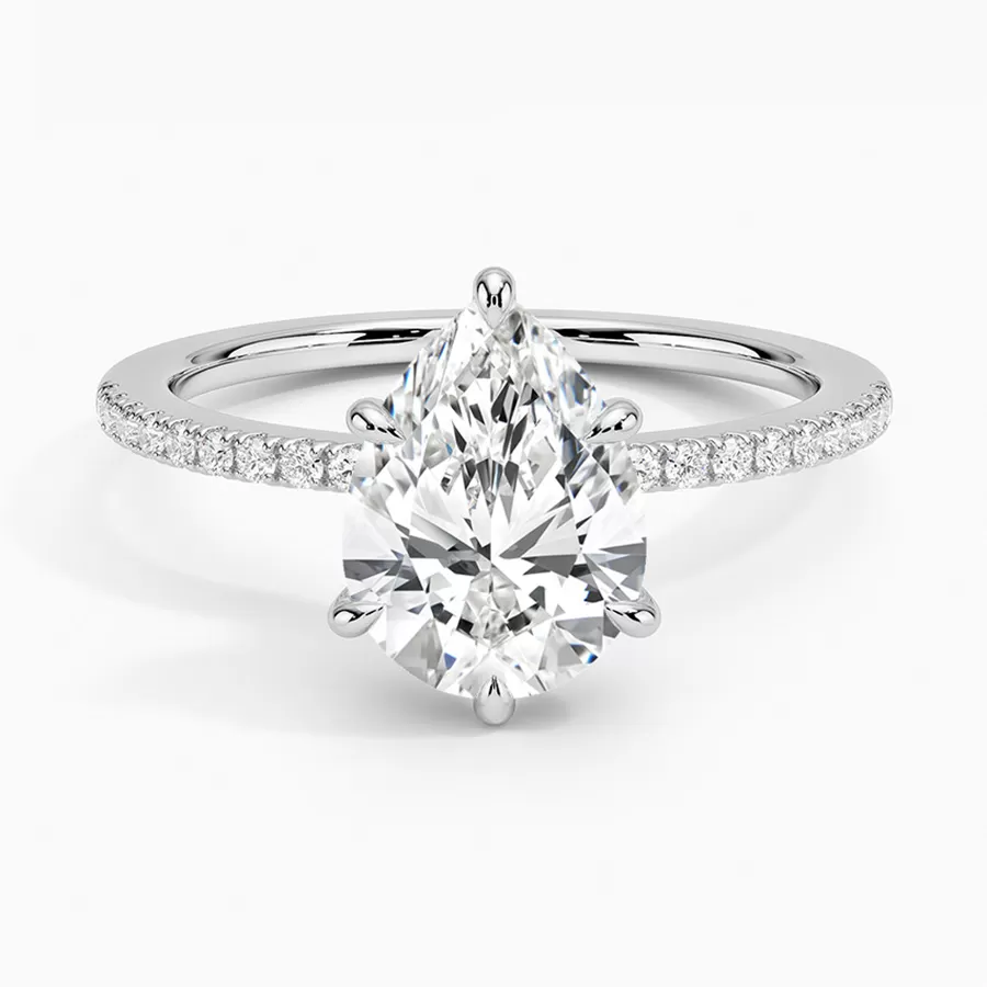 Nhẫn Cầu Hôn Solitaire Petite Pear Pavé ERBJPE043