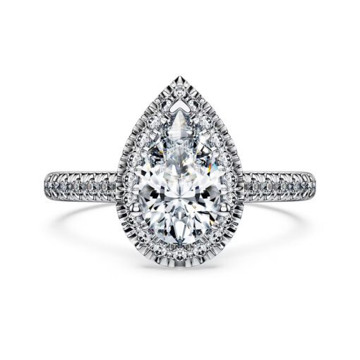 Nhẫn cầu hôn lab-grown diamond Pear Halo pavé – ERBD005-LD