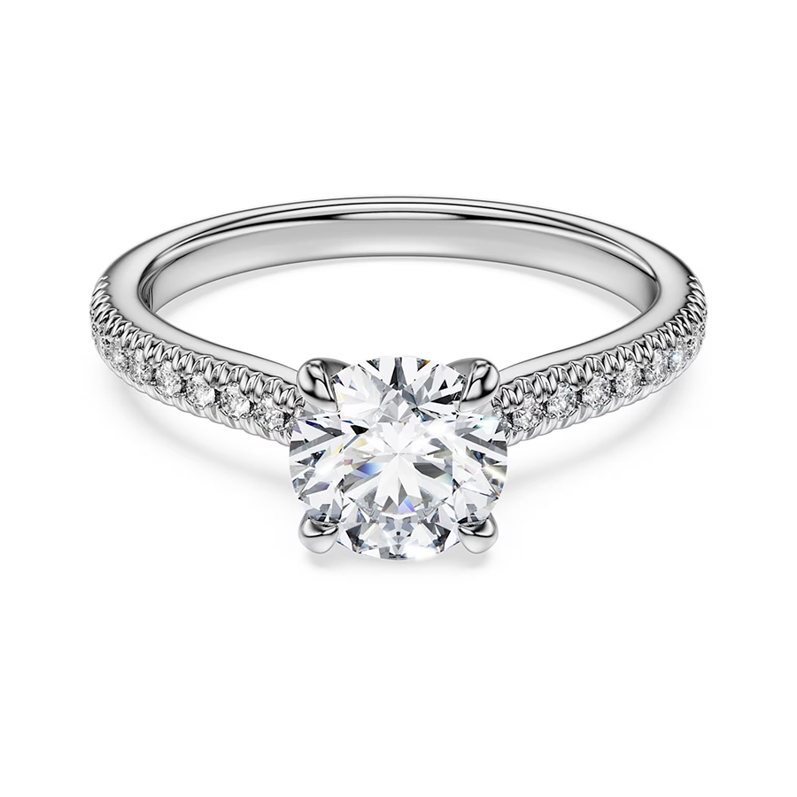 Nhẫn cầu hôn lab-grown diamond Round Solitaire pavé – ERBD003-LD