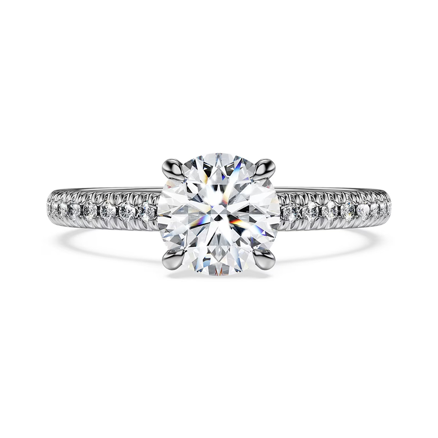 Nhẫn cầu hôn lab-grown diamond Round Solitaire pavé – ERBD003-LD