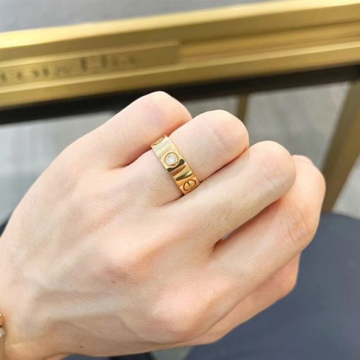 Nhẫn cưới kim cương Love Wedding 1 diamond 18K WRBD-HK010-CAR