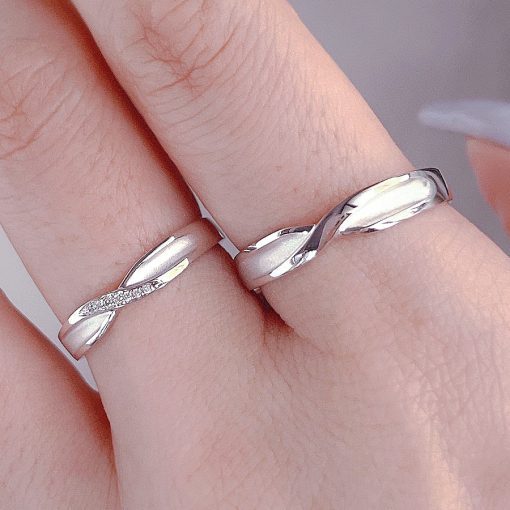 Nhẫn cưới kim cương tự nhiên Infinity Love 18K WRBD-HK001