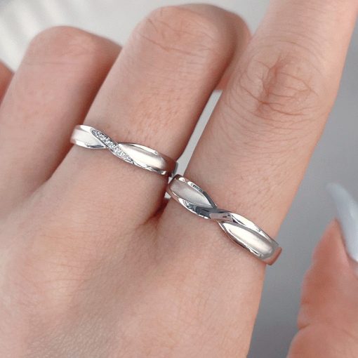 Nhẫn cưới kim cương tự nhiên Infinity Love 18K WRBD-HK001